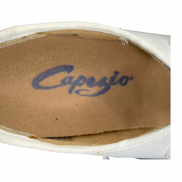 Capezio Jr. Tyette 625C White Tap Size 11.5 Shoes Tie Bow Dance Leather New - Picture 5 of 7